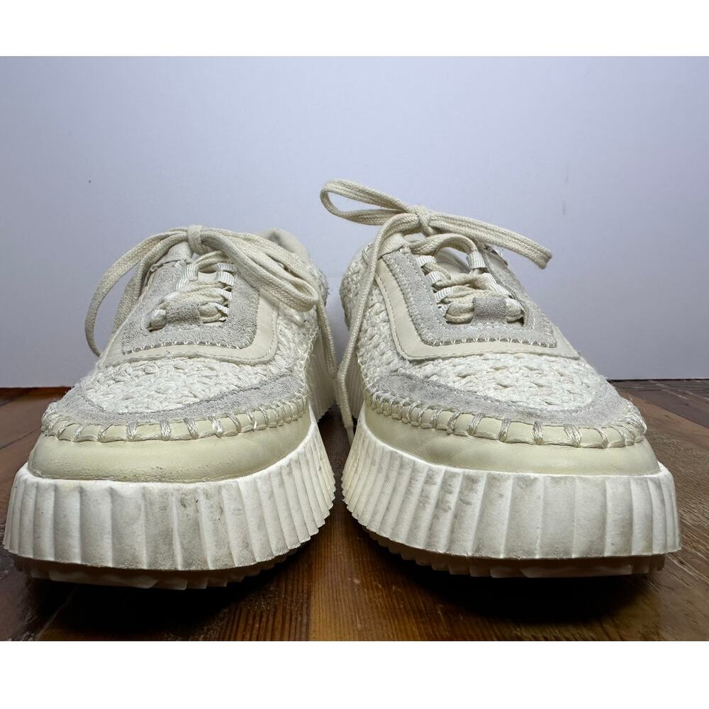 Dolce Vita Dolen Crochet Platform Sneakers Beige Size 9 Fashion Casual Chic - Picture 3 of 9